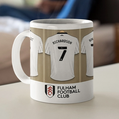 Personalised Fulham FC Dressing Room Mug & Coaster Set Gift Idea 